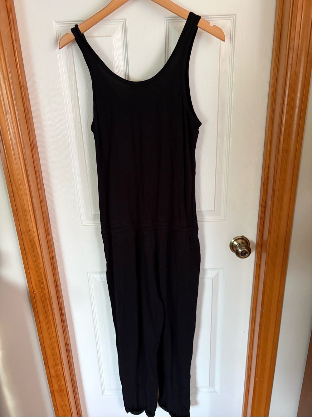 Michael Stars Los Angeles Black Sleeveless Drawstring Jumpsuit